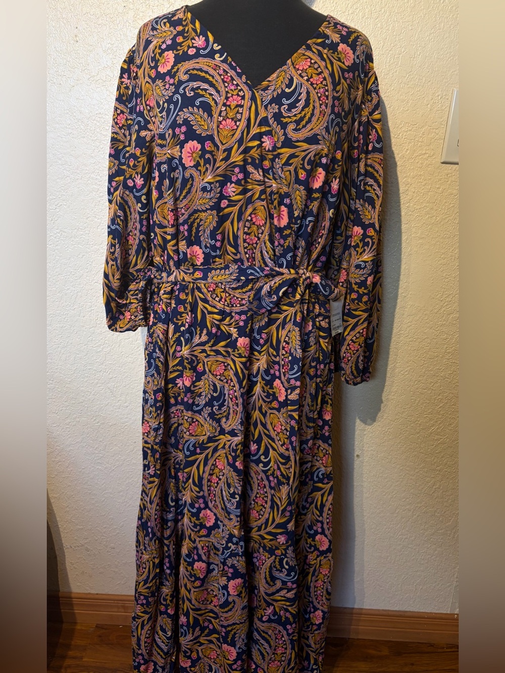 St. John's Bay Navy Paisley Button-Front Casual Shirt